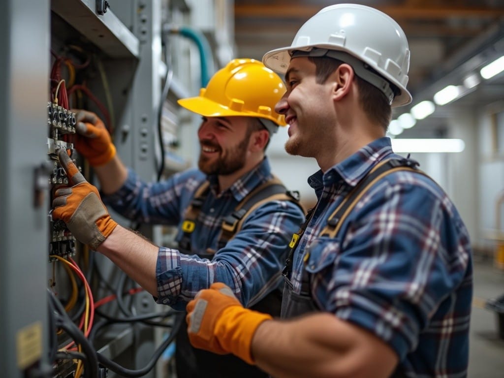 Electricians working